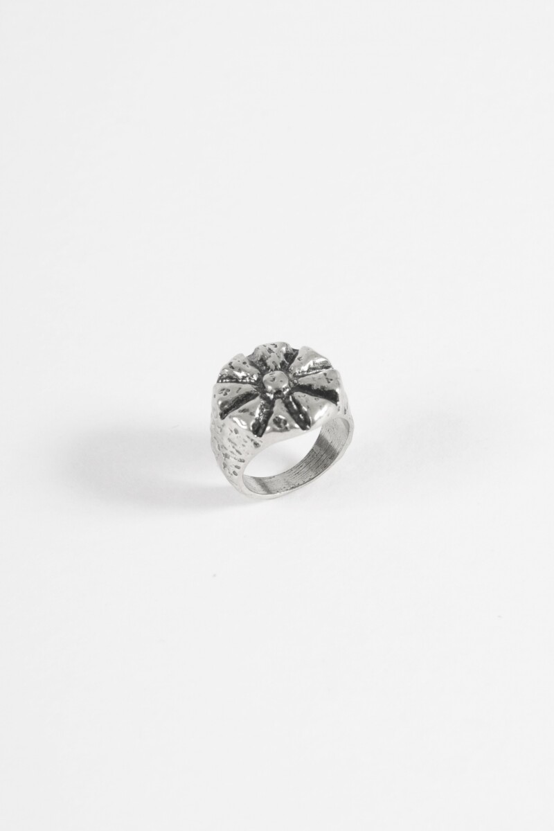 Anillo sello sol plateado