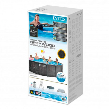 Piscina Intex Estructural Gris 16805L 457x122 + Bomba Gris