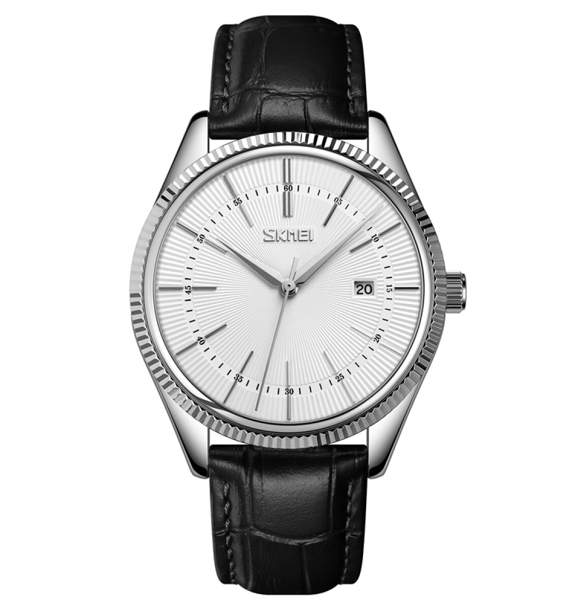 Reloj Clásico Para Hombre Skmei 9298sisibk Color Plateado Con Esfera Plateada 