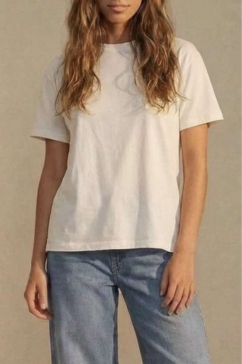 Remera Algodon Lavado - Nacar 