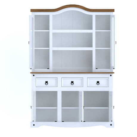 Modular cristalero 5P+3C Linea Naturale Blanco/Roble