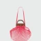 Longchamp -Cartera Longchamp de red, Le pliage Filet Fucsia