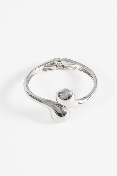 Pulsera cuff bold plateado