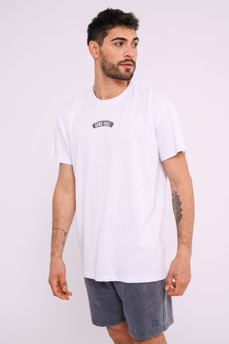 Remera oversize estampada Blanco