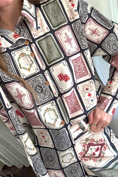 Camisa Onda Print Ludika Marino