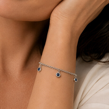 Pulsera Constelación de Moon en Plata 925 con Zafiros Pulsera Constelación de Moon en Plata 925 con Zafiros