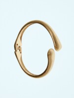 Pulsera Abierta Cruzada dorado