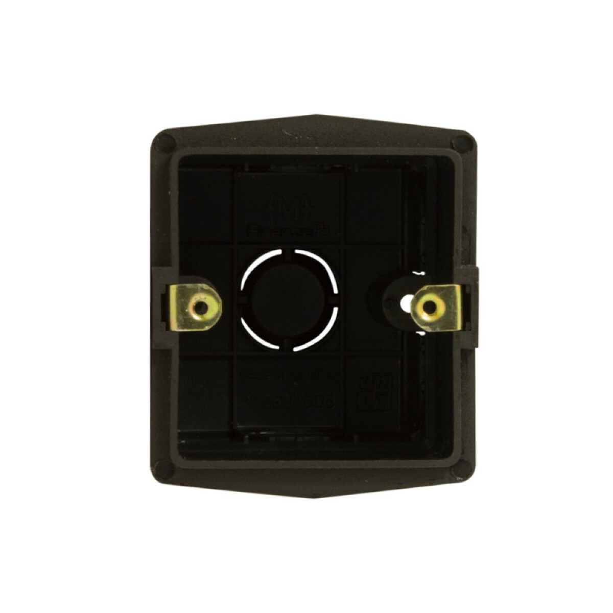 Caja brazo de embutir con grampa metálica, negra - C10302 