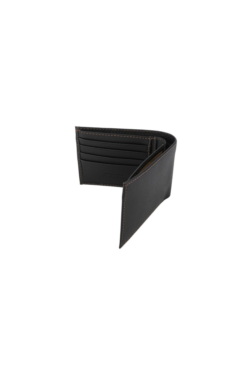 billetera de cuero grande Negro