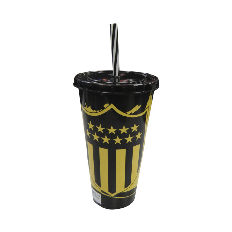 Vaso Plástico con Pajita Peñarol 700ml Oficial U