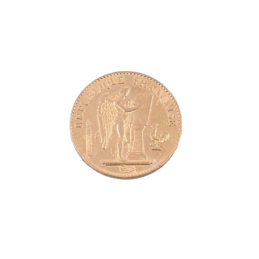 Moneda de oro República de Francia 20 francos año 1878. Moneda de oro República de Francia 20 francos año 1878.