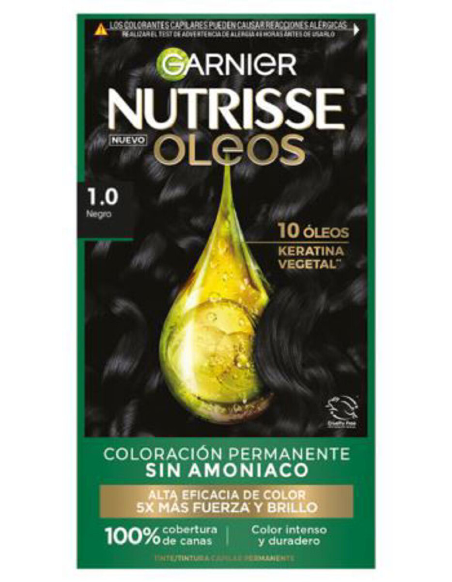 Tinta Garnier Nutrisse Óleo Nº1 Negro | Color Intenso y Brillante con Aceites Nutritivos