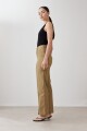 Pantalón recto con tajos verde oliva