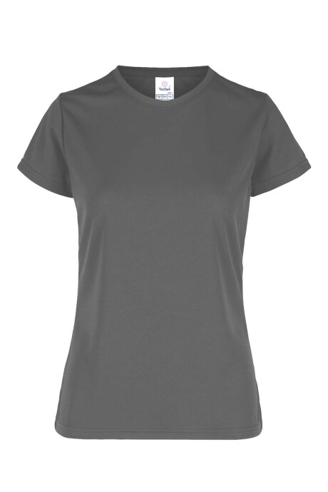 Camiseta a la base dry fit dama Gris carbón