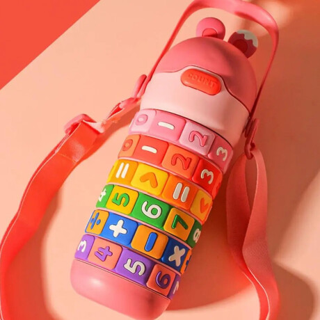 Botella Infantil Didáctica Matemática Rosado