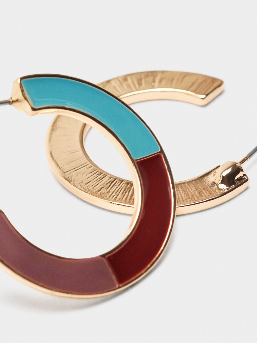 Aros Abiertos Con Esmalte multicolor