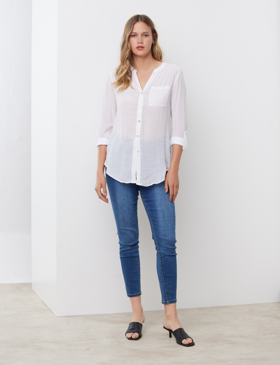 Blusa Botones - Blanco 