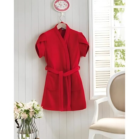 Bata de baño Comfort Velour Dohler 3/4 talle G Roja Rojo