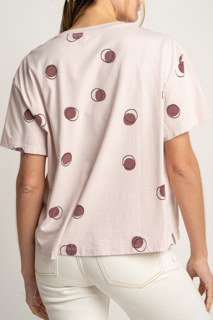 Remera Algodon Lunares Rosa Rosa