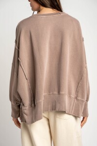 Sweater Lavado Rosa Viejo