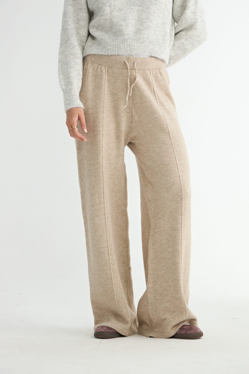 PANTALÓN TEJIDO TULIPA T1 - BEIGE 