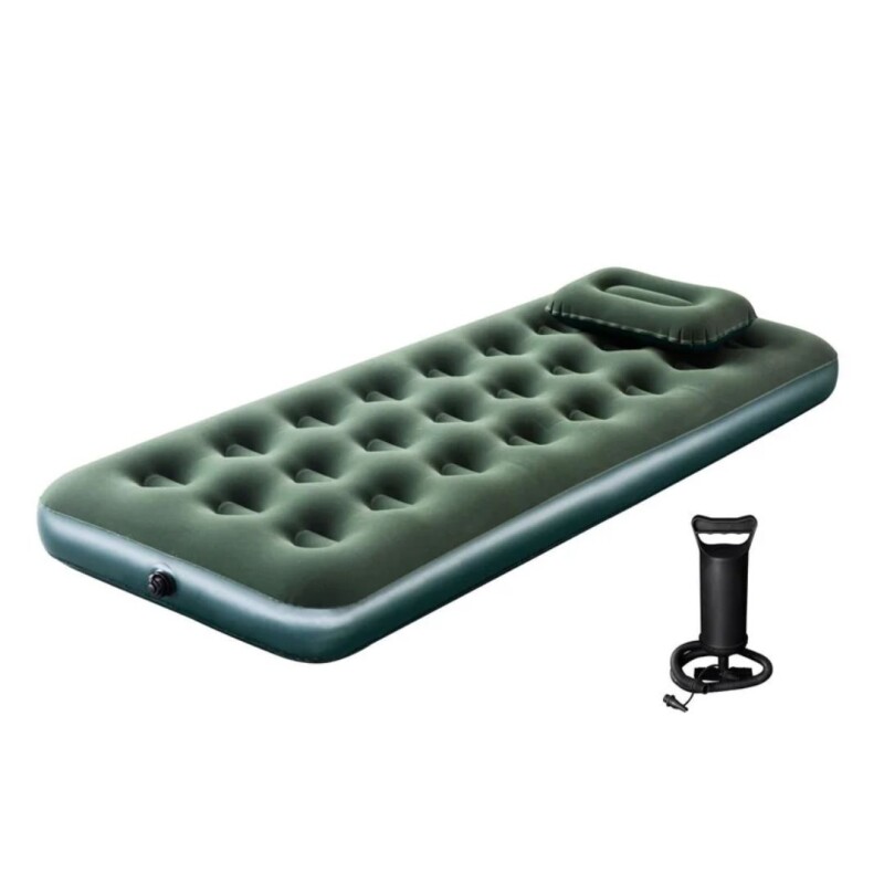 Colchón inflable de 1p c/ inflador y almohada Colchón inflable de 1p c/ inflador y almohada