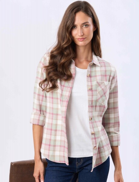 CAMISA VIYELA CUADROS Rosado