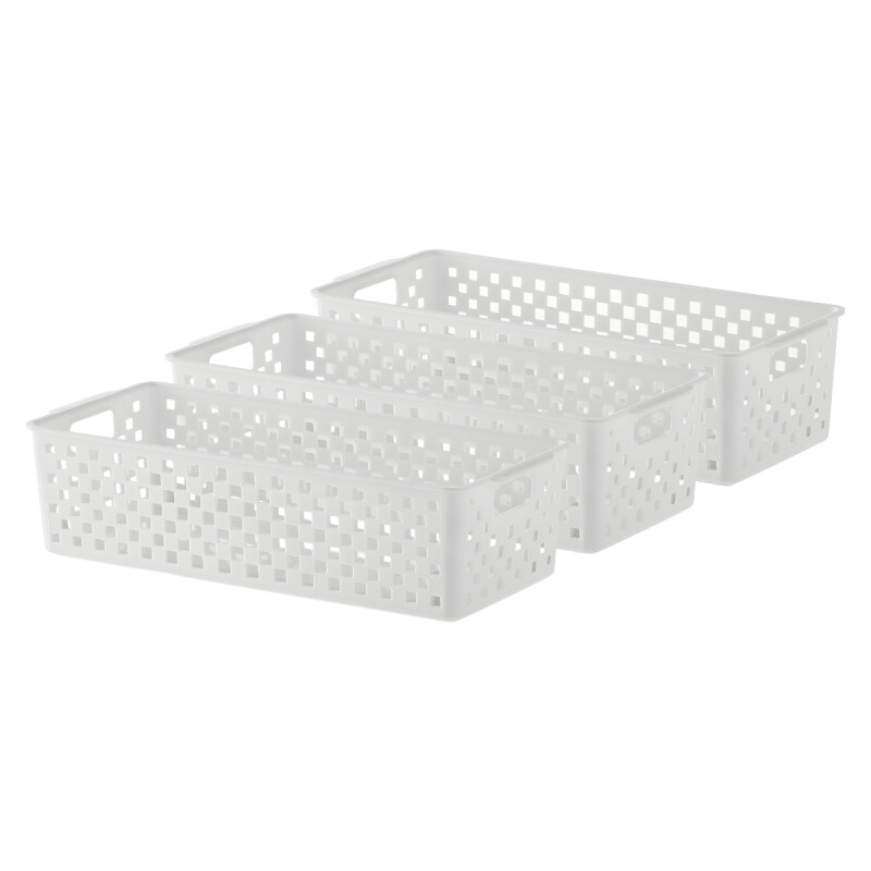 Set x3 Cesto organizador Quadratta calado GS BLANCO