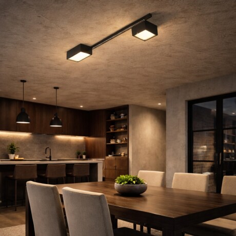 Aplique spot led cubos y barra minimalista para techo 119cm Aplique spot led cubos y barra minimalista para techo 119cm