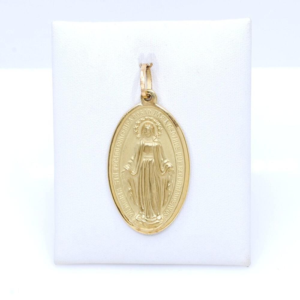Medalla oro 18k virgen milagrosa 4,2 cm x 2,5 cm Medalla oro 18k virgen milagrosa 4,2 cm x 2,5 cm