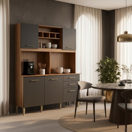 KIT DE COCINA ALACENA COMPACTA ARMARIO APARADOR - 5 PUERTAS 2 CAJONES KIT DE COCINA ALACENA COMPACTA ARMARIO APARADOR - 5 PUERTAS 2 CAJONES