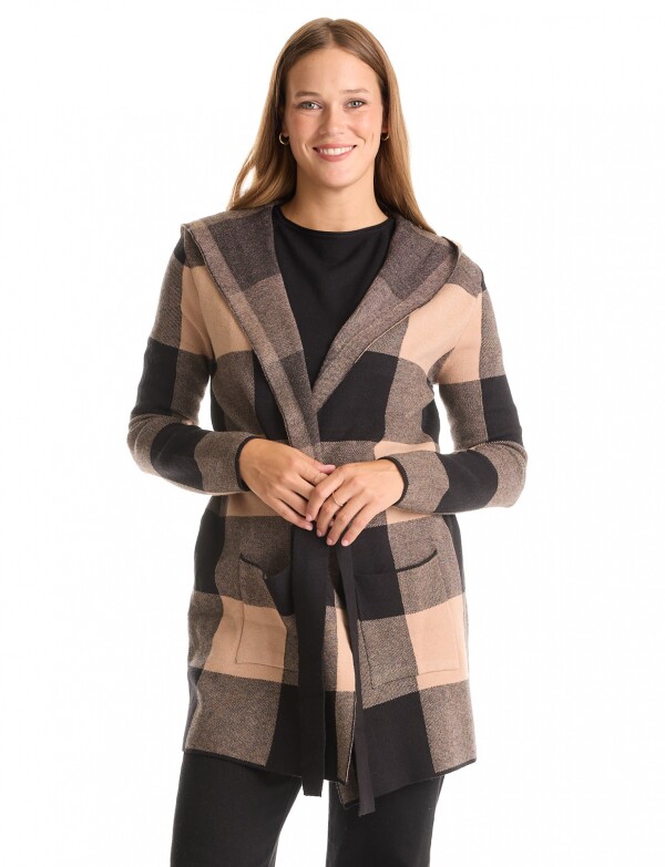 Cardigan Capucha NEGRO/TOSTADO