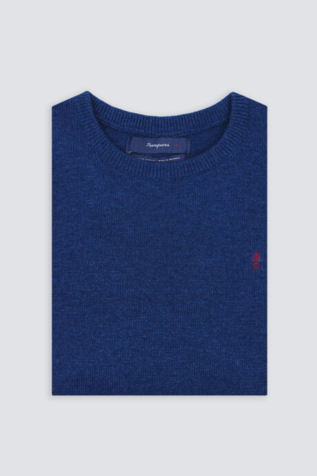 Buzo Cuello Base de Lana Azul Francia
