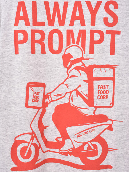 REMERA OVER FAST GRIS MELANGE M