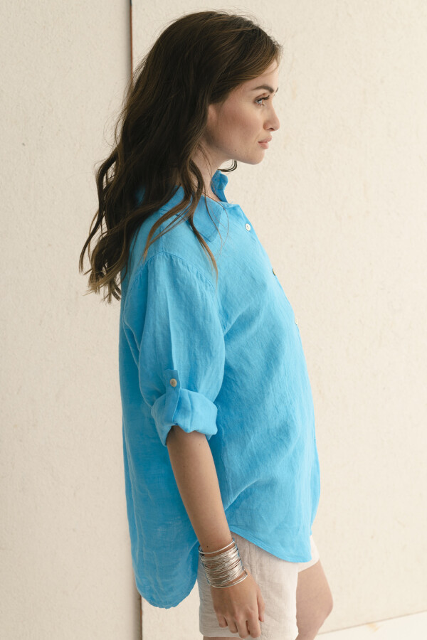 CAMISA LINO GISELA TURQUESA