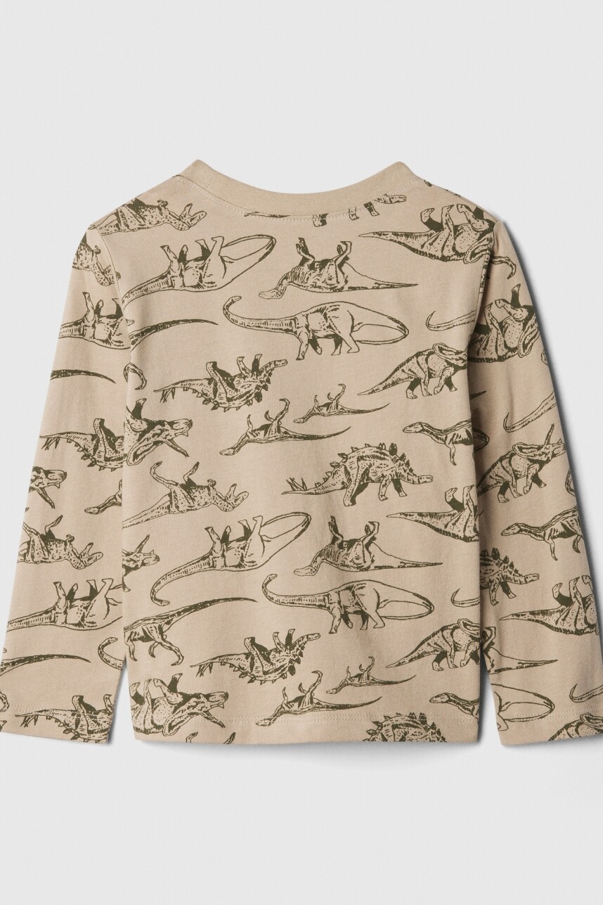 Remera Grafico Manga Larga Toddler Niño Khaki