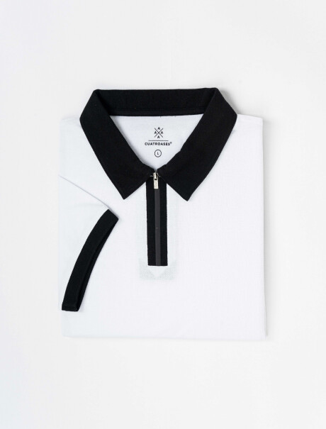 Remera m/c cierre blanco