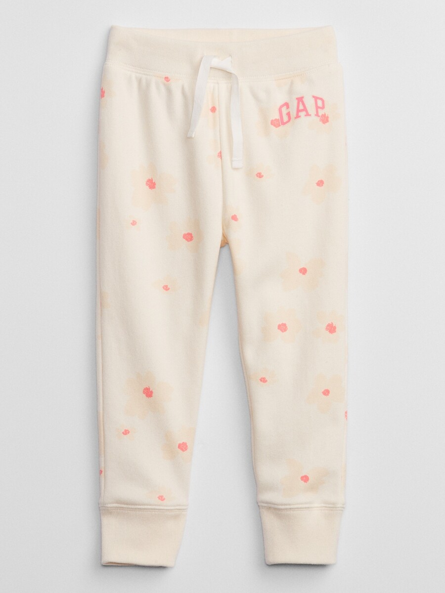 Pantalón Deportivo Logo Gap Toddler Niña - Ivory Frost 