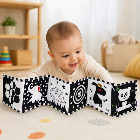 Libro Textil para Bebe Blanco y Negro Alto Contraste
