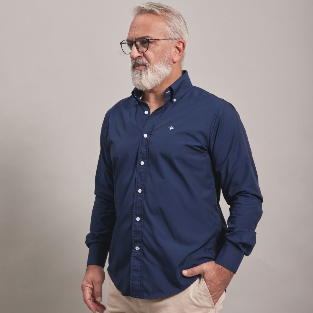 CAMISA OXFORD - AZUL 