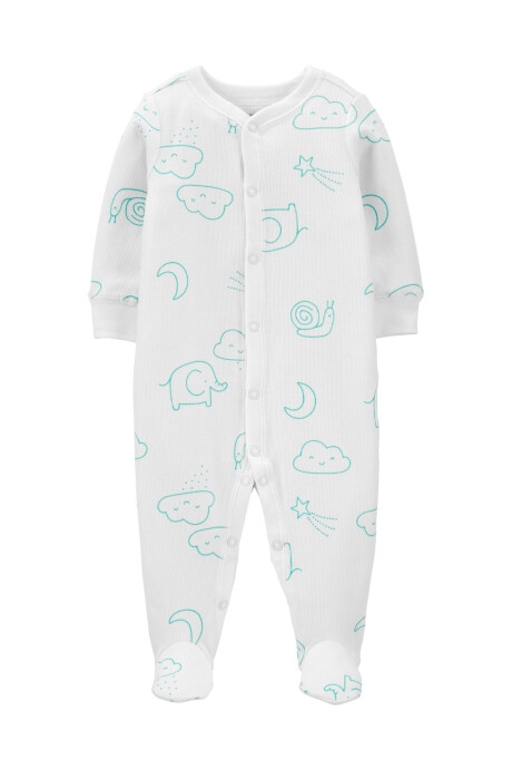 Pijama de algodón con pie Sin color