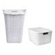 Pack X 2 Cesto Y Caja Organizador Plástico Rattan 36/40lts Pack X 2 Cesto Y Caja Organizador Plástico Rattan 36/40lts