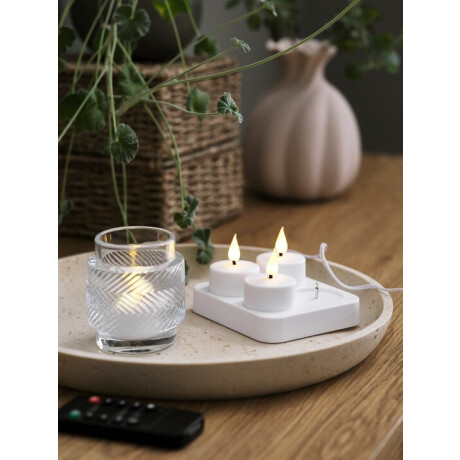 Velas LED JANSSON con cargador y control Blanco