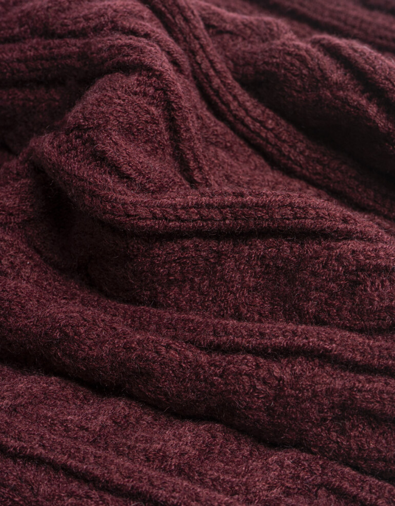 Cuellos Punto Liso Cuello Tejido Burgundy - Rojo Burdeaux