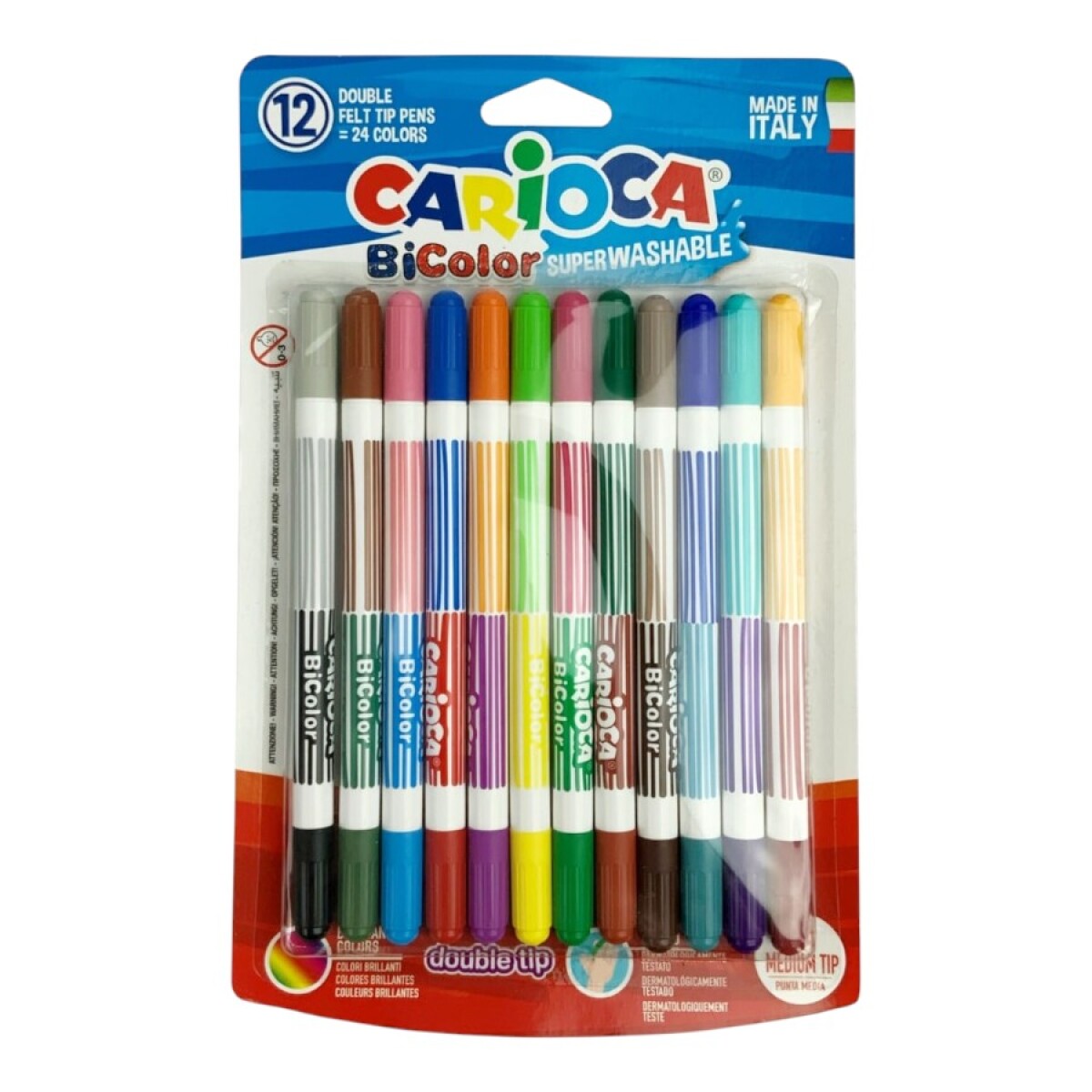 Marcadores bicolor doble punta Carioca 
