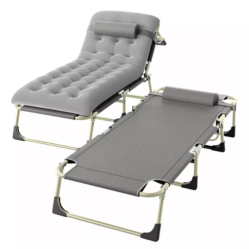 Catre Plegable con colchón GRIS