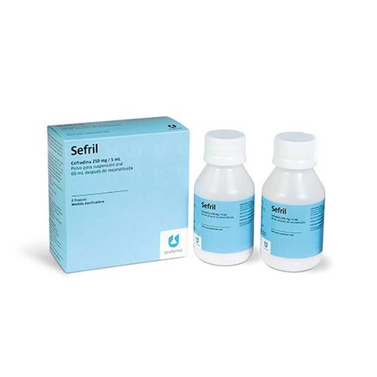 Sefril 250 mg x2 Frascos 60 ml Suspensión – Antibiótico Infantil Oral 