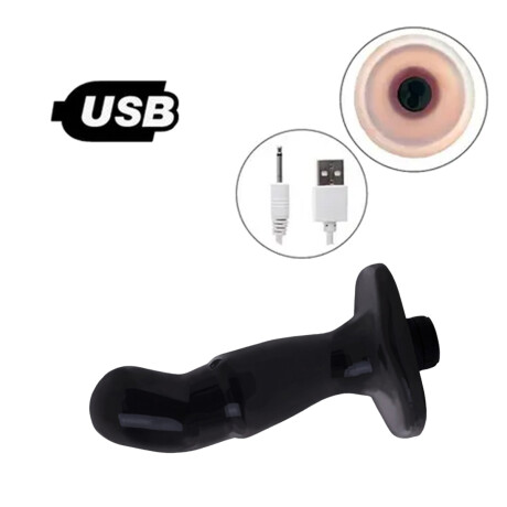 Masajeador Prostático Con Vibrador USB Negro