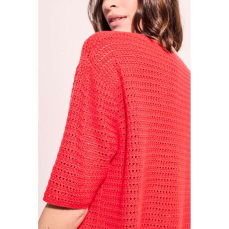 Sweater Texturado Algodon Rojo
