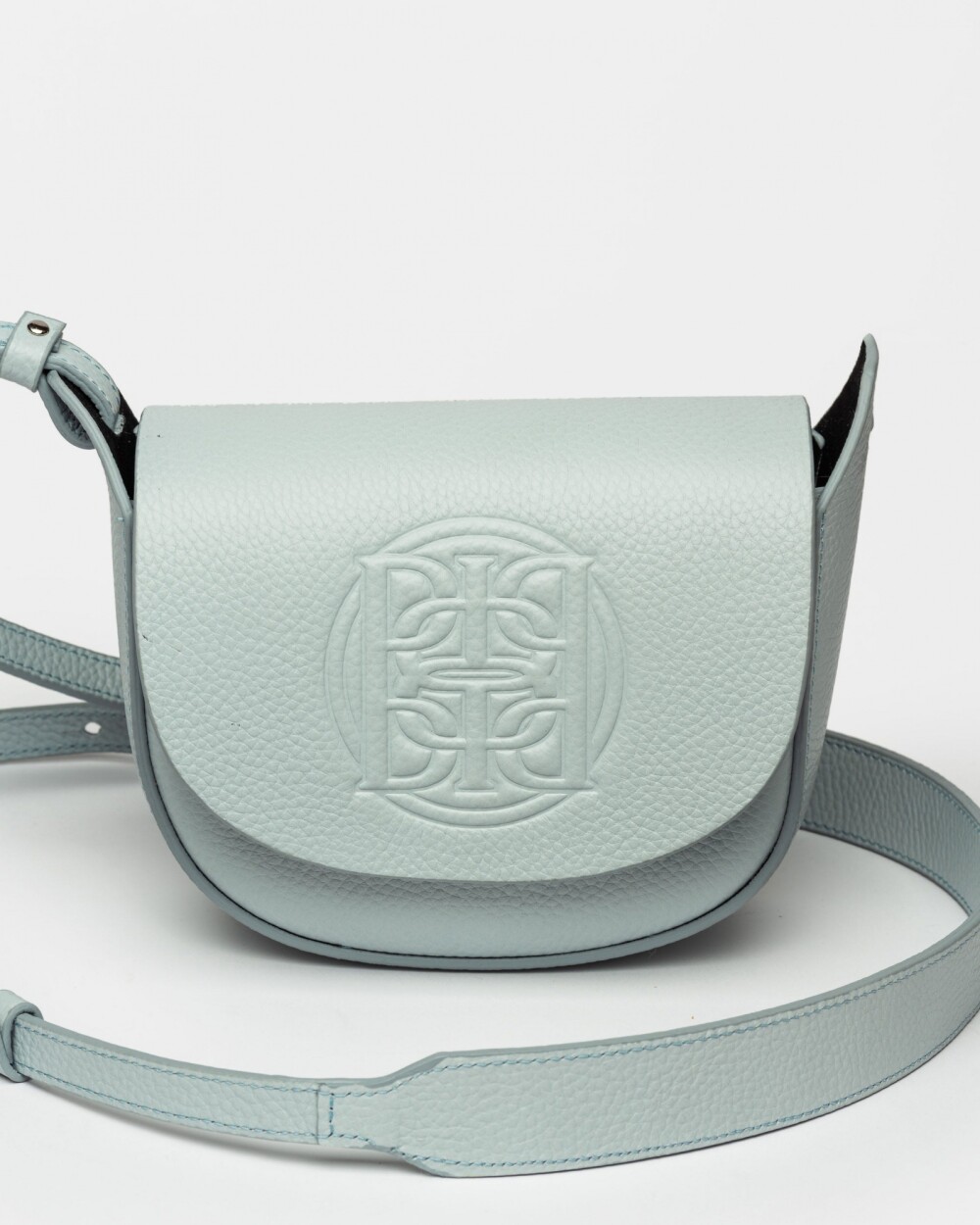 Mini bag Aura en cuero graneado Pearl Blue